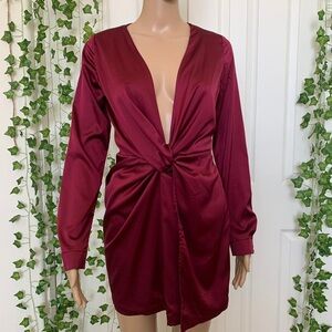 Fashion Nova Vibrant Burgundy Dress
